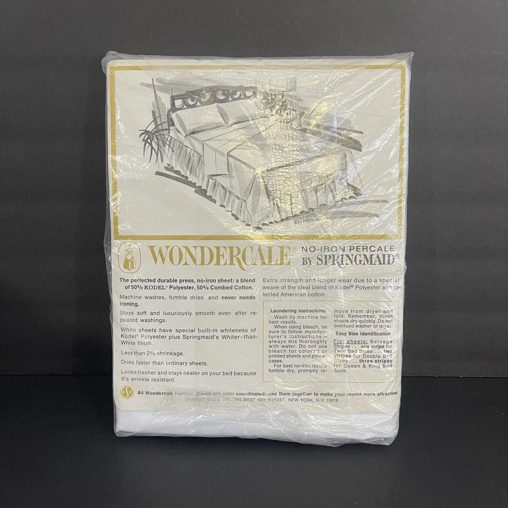 Wondercale Springmaid Double Flat Sheet Solid White 81